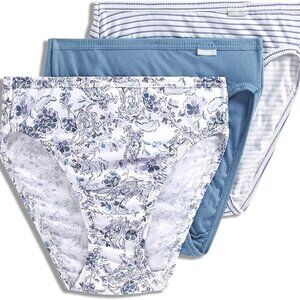 Jockey size 10 3XL French Cut Panties 3 pk. Blue/Striped/Floral